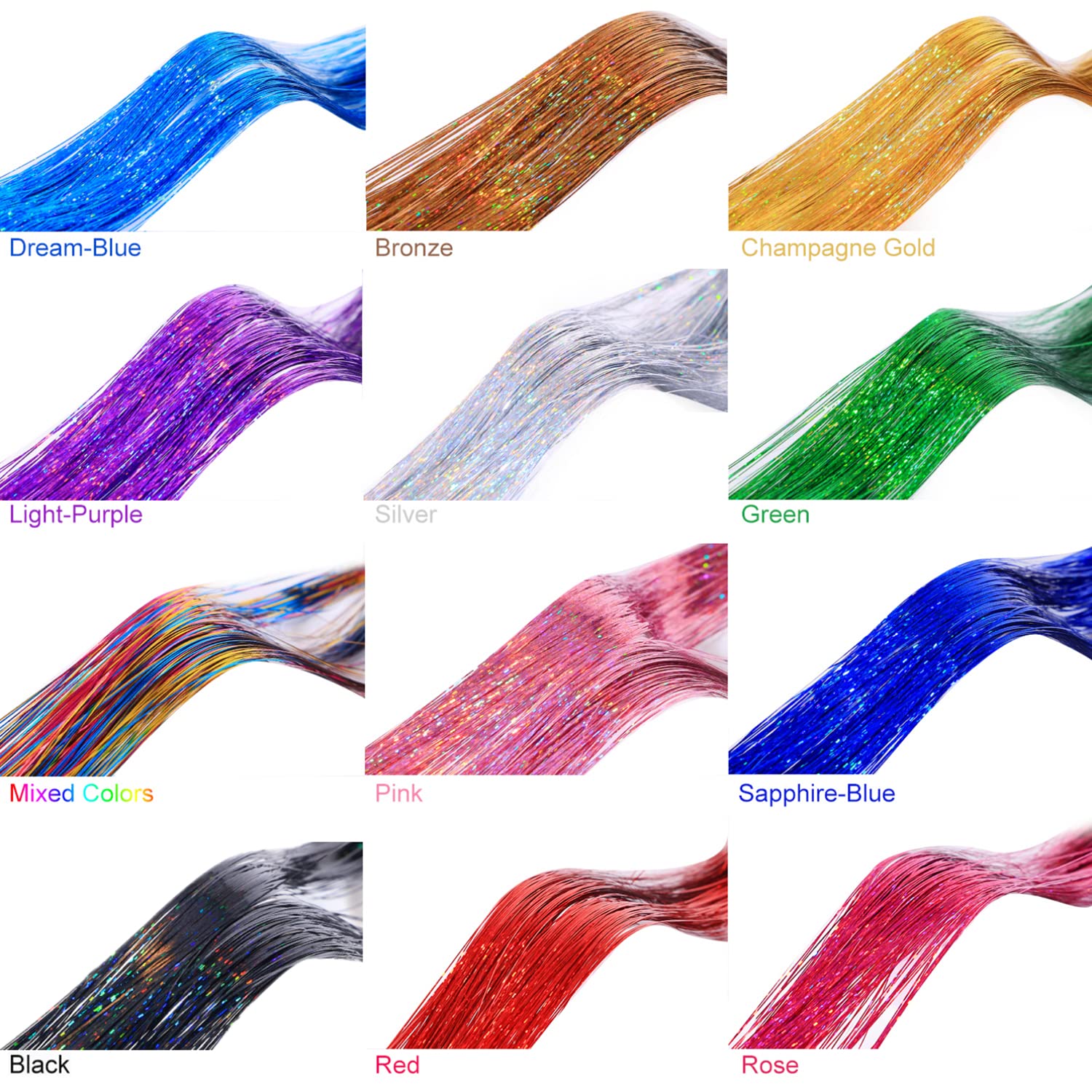 ONROCL herramientas e instrucciones fáciles de usar para aplicar tinsel en el cabello