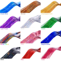 ONROCL herramientas e instrucciones fáciles de usar para aplicar tinsel en el cabello
