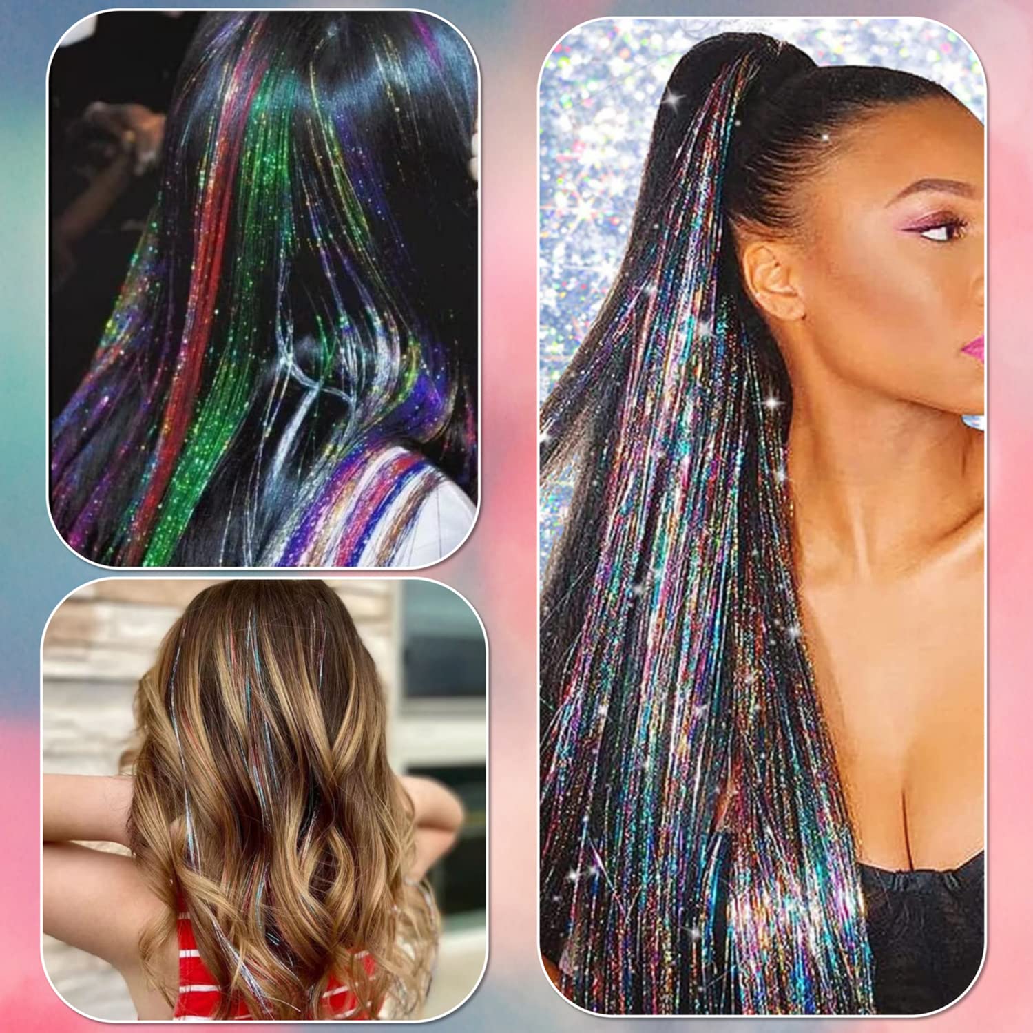 ONROCL tinsel pelo 48 pulgadas suficiente para varias longitudes