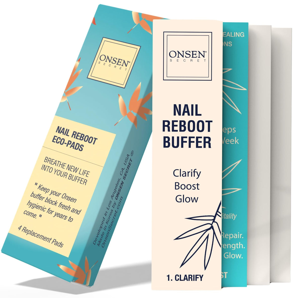 Onsen Secret recambio para bloque de uñas con cuatro lados para acabado uniforme