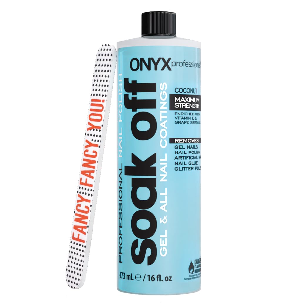 Onyx Professional quita esmalte coco con lima incluida para una manicura rápida y suave