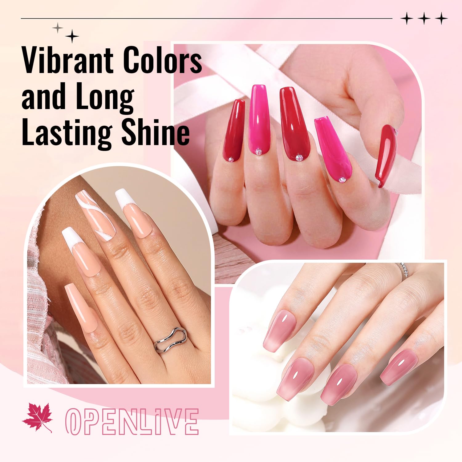 Acabado brillante OpenLive realza la manicura en segundos