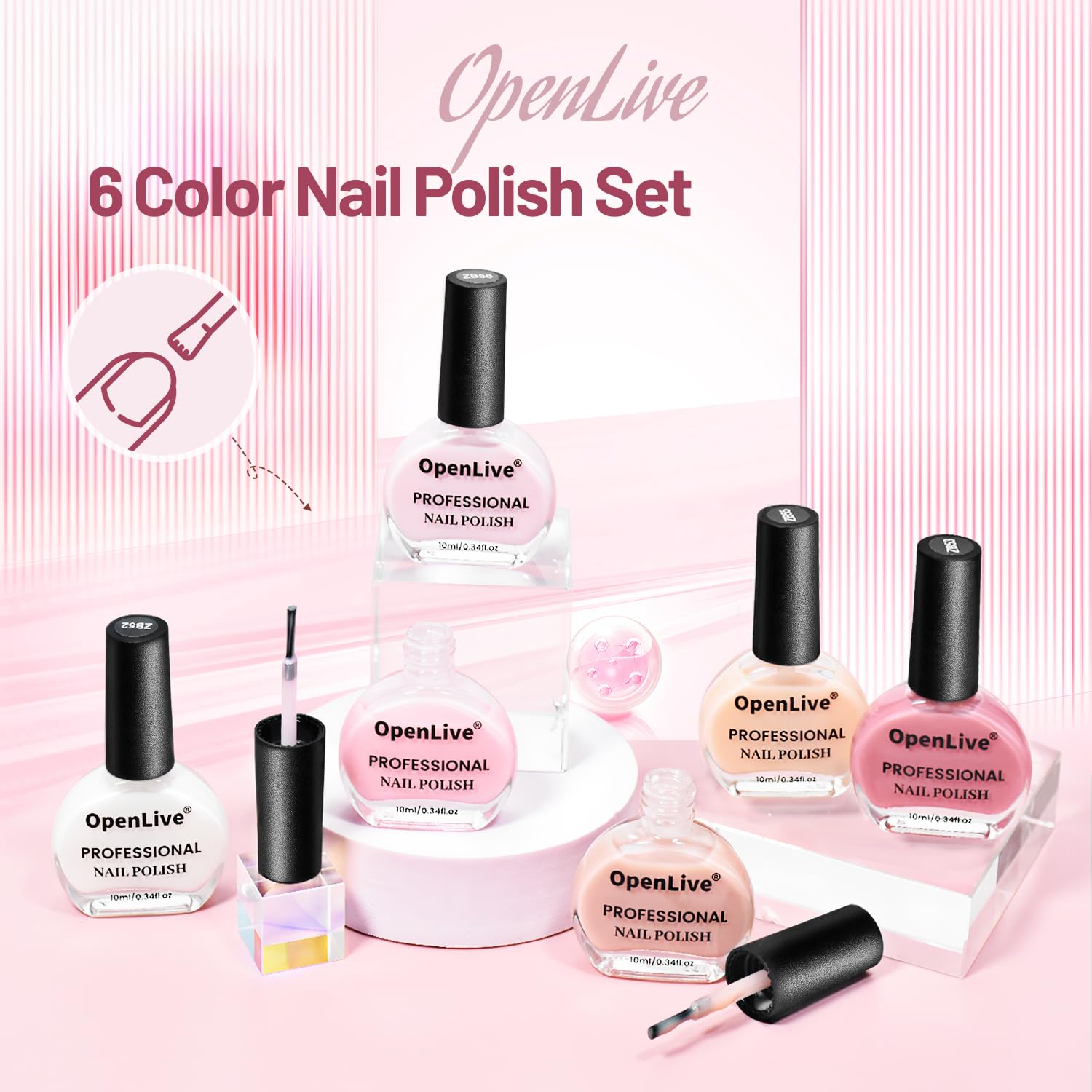 OpenLive Esmalte Jelly Fresco Rosado: color fresco y cobertura rápida
