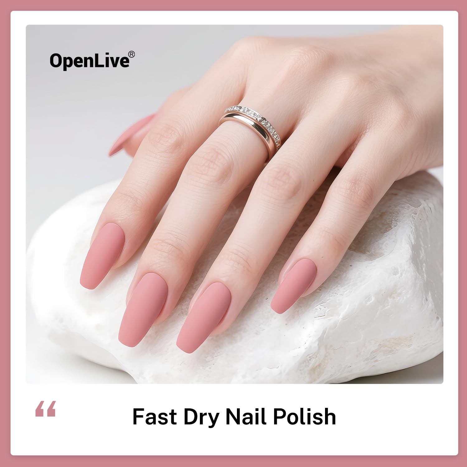 OpenLive Esmalte Uñas Dusty Rose con acabado de alto brillo.