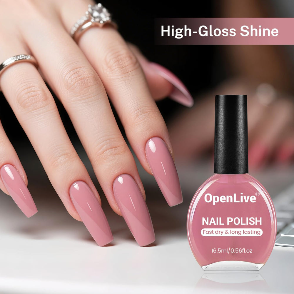 OpenLive Esmalte Uñas Dusty Rose secado rápido sin lámpara UV.