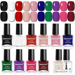 OpenLive Esmaltes 12 piezas: muestra de colores vibrantes para uñas en casa