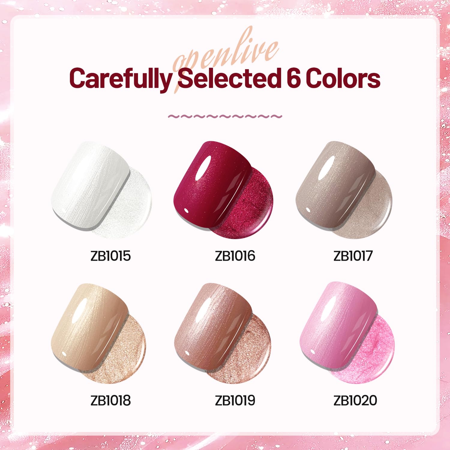 OpenLive esmalte glitter: secado rápido para manicuras rápidas.