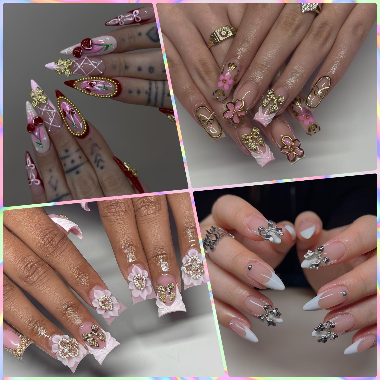 OPMADM adorno dorado para uñas estrella: acento brillante para cualquier look
