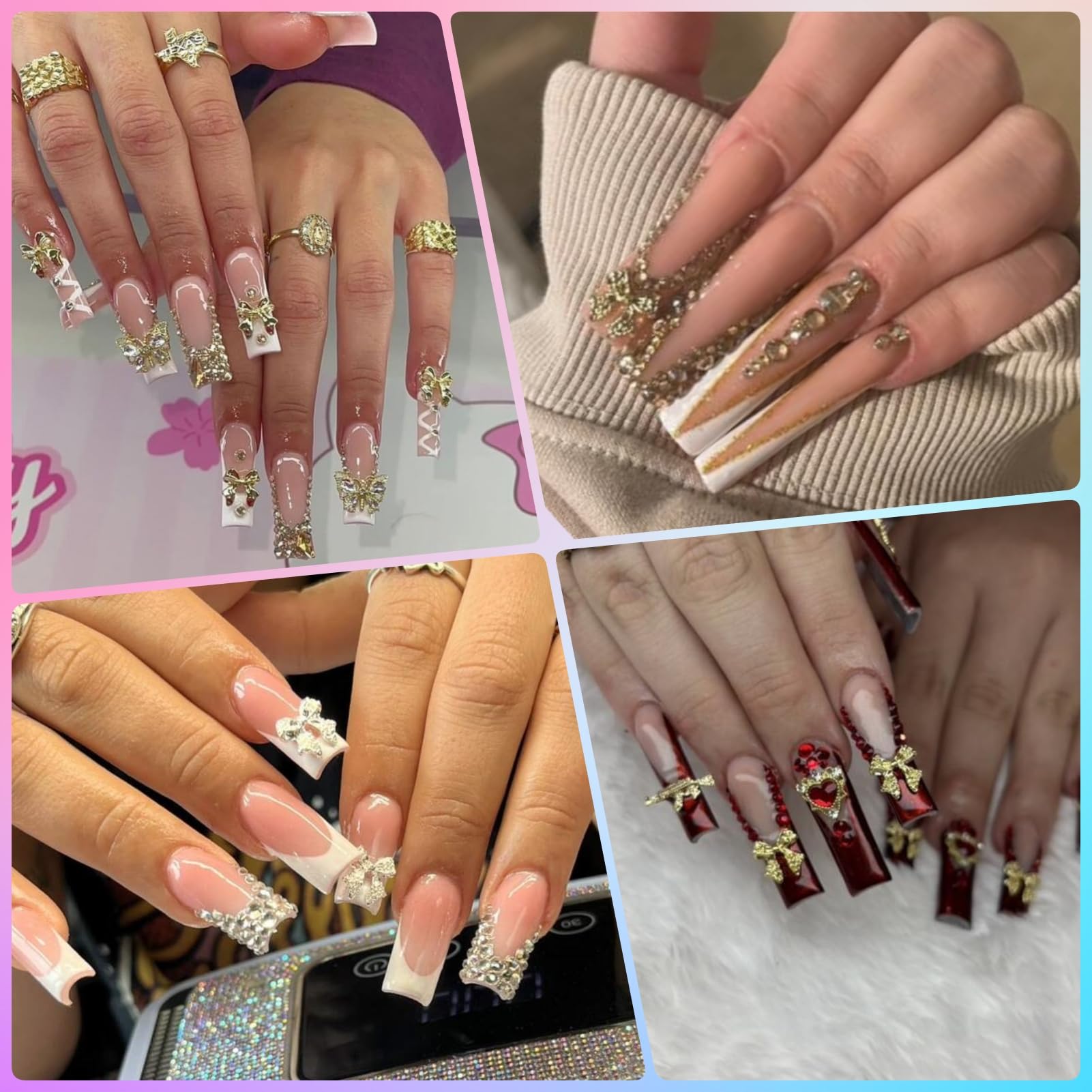 OPMADM conjunto de 135 piezas de lazos para uñas, variedad de estilos disponibles.