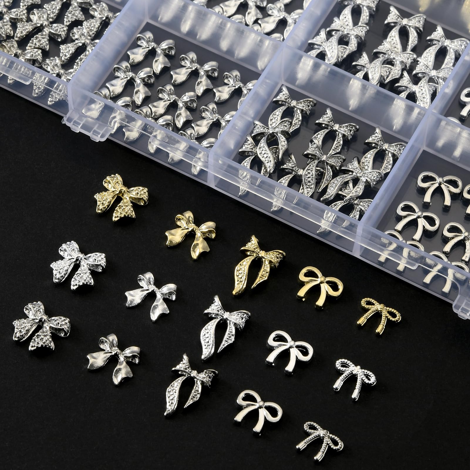 OPMADM lazo de plata brillante para uñas, ideal para diseños modernos y elegantes.