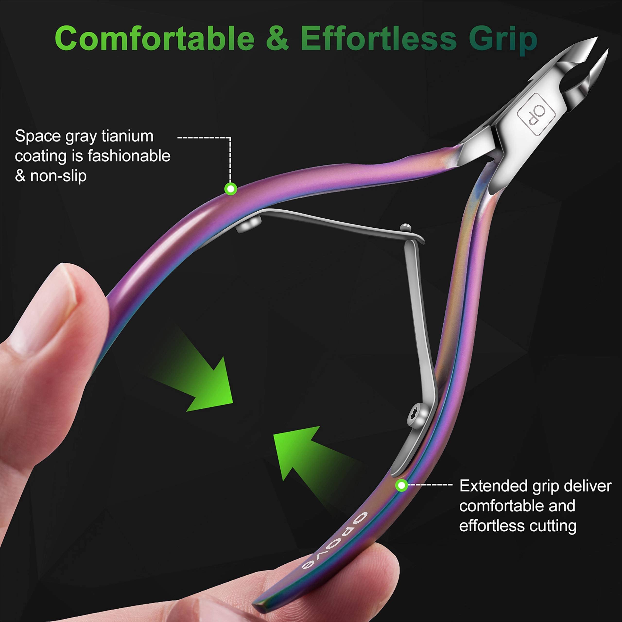 Opove X7 arcoíris gradiente mango ergonómico para agarre cómodo.