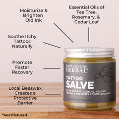 Textura suave de Ora's Amazing Herbal Tattoo Salve para piel sensible.