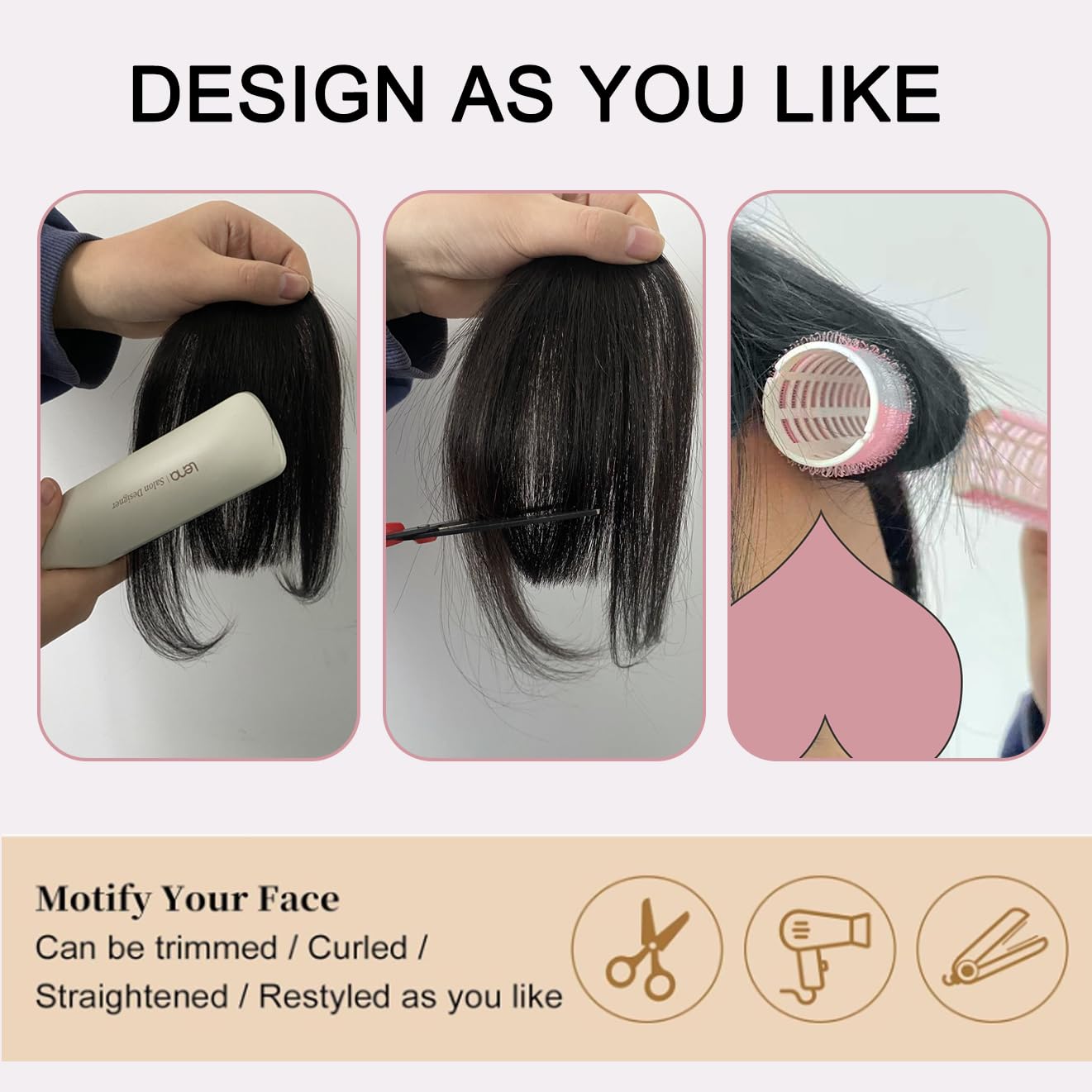 ORIGEN clip-in bangs aspecto natural: combinación fácil con tu melena.