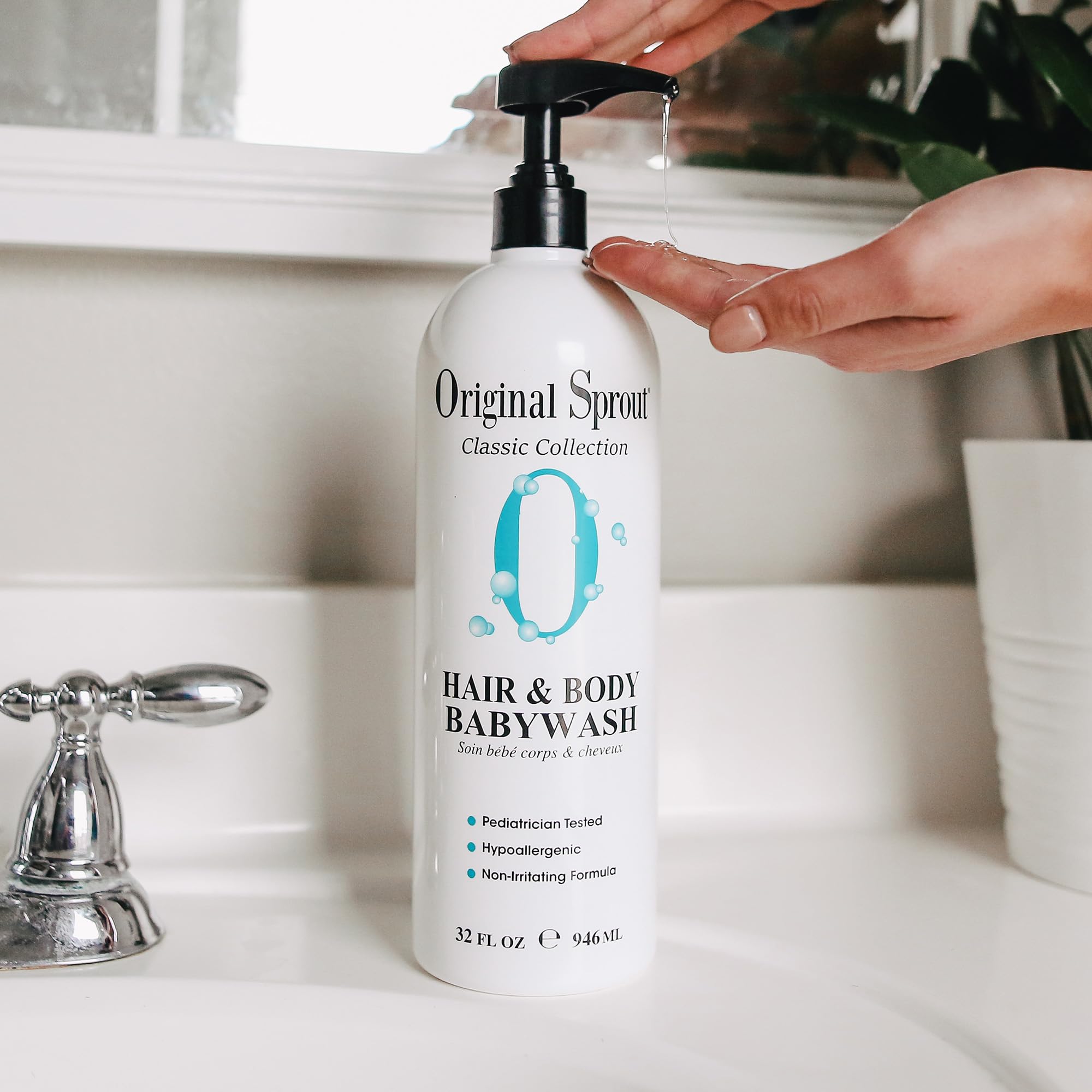 Original Sprout aplica champú en la ducha para cabello y piel.