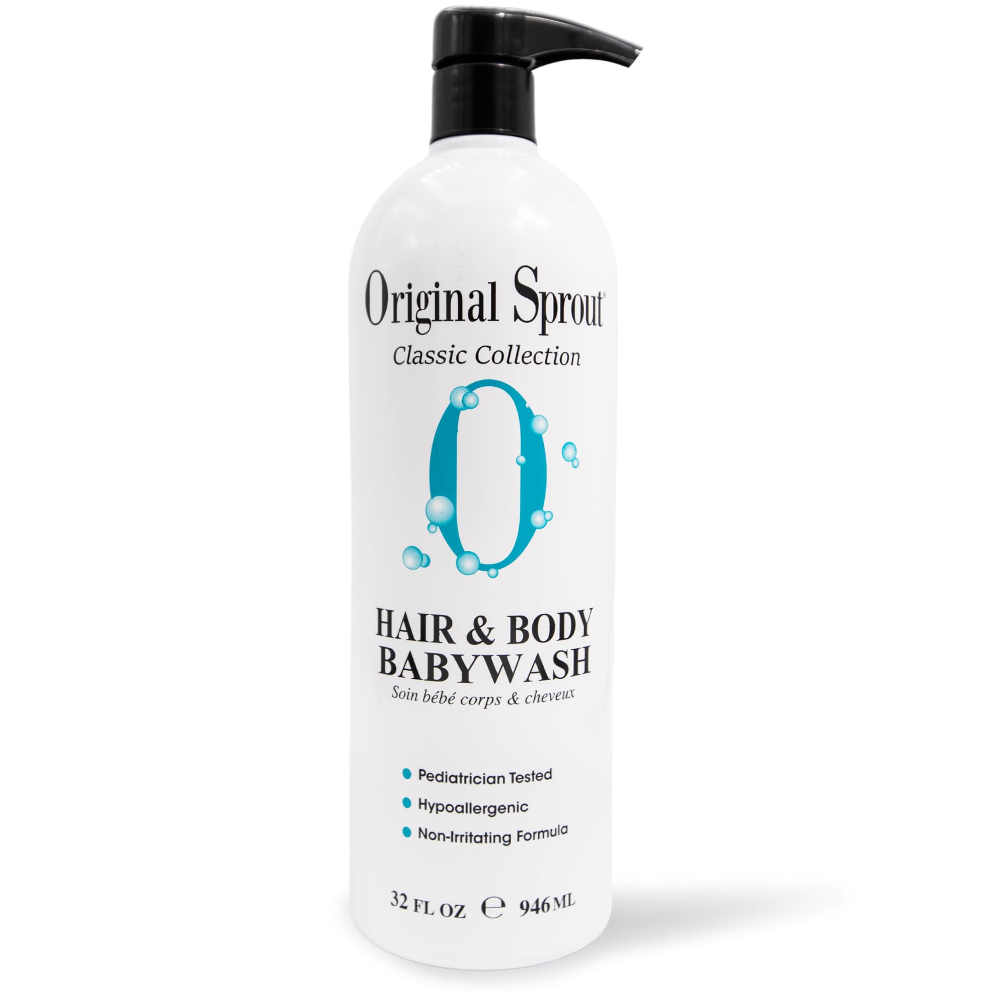 Original Sprout Champú y Gel de Baño para Bebé en botella 32 oz, cuidado suave.