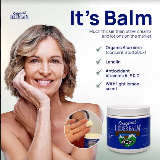 Original Udder Balm, textura densa de crema, se absorbe sin dejar grasa