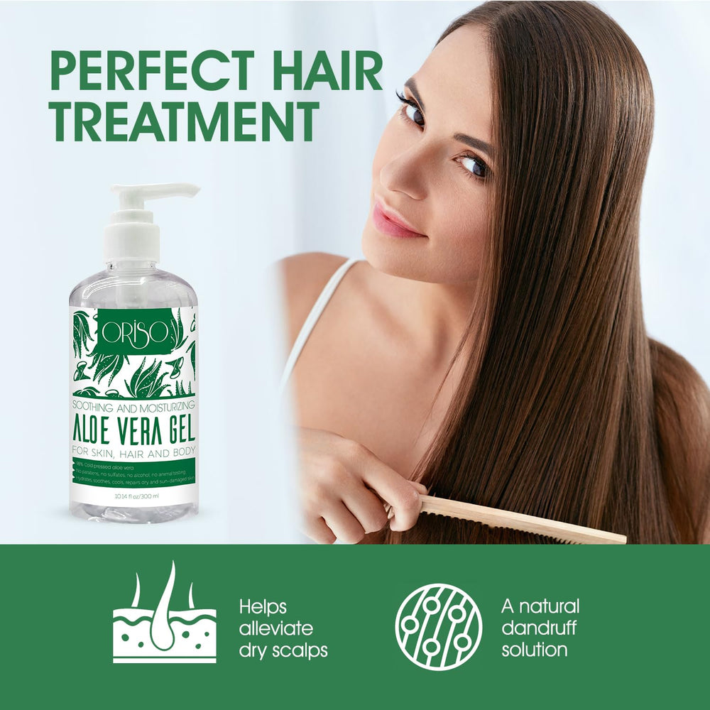 ORISO Aloe Vera Gel aplicación en piel para hidratación diaria