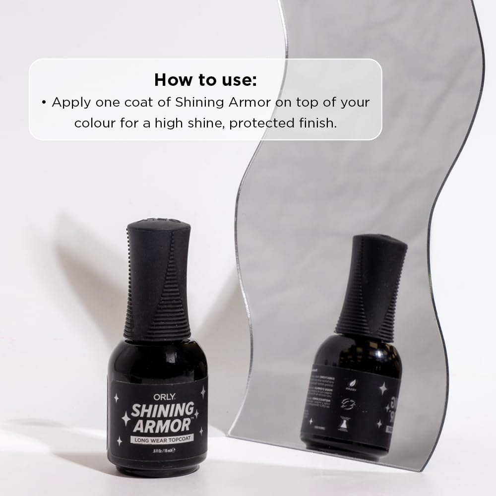 Brillo intenso y superficie lisa con Orly Shining Armor.