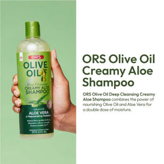 ORS Nutrición con aceite de oliva y aloe para cabellos secos.
