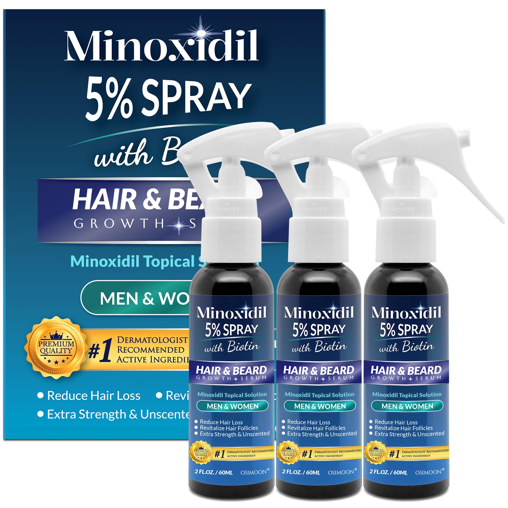 OSIMOON Minoxidil 5% bottle 180ml for daily scalp use