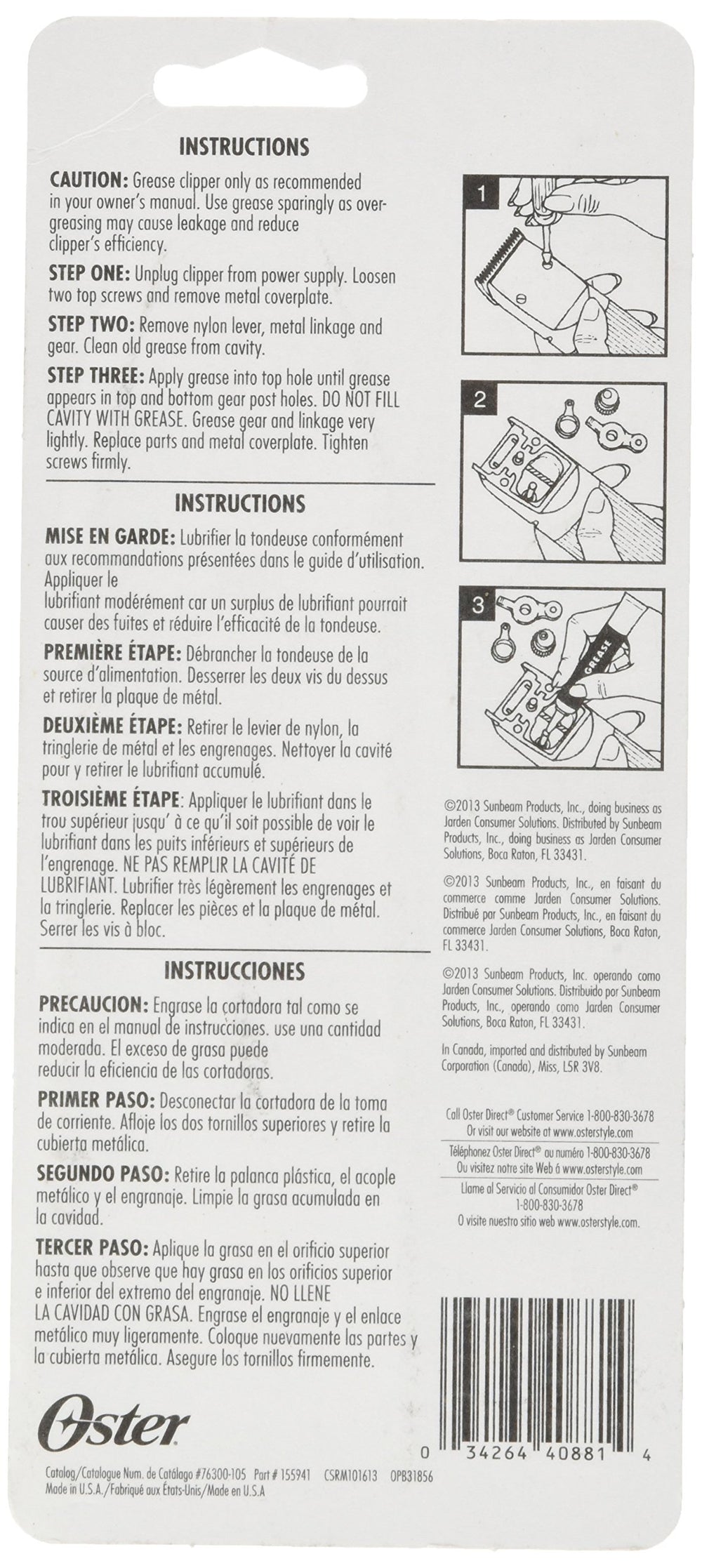 Oster grasa lubricante cuchillas enfriamiento: ayuda a enfriar superficies para evitar sobrecalentamiento.