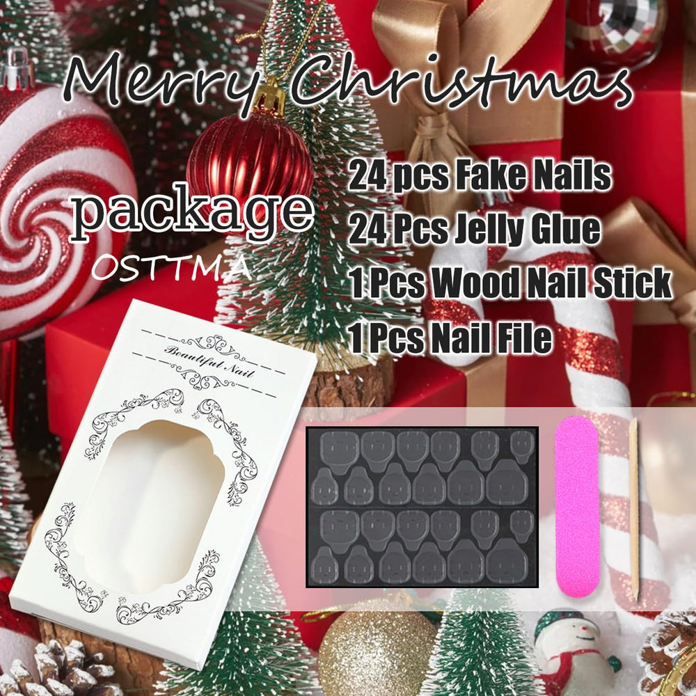 OSTTMA caja de uñas navideñas regalo perfecto