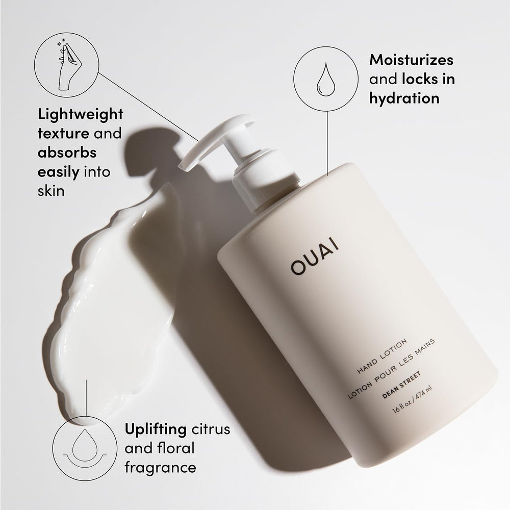 OUAI Crema de manos con textura ligera para hidratación sin grasa.