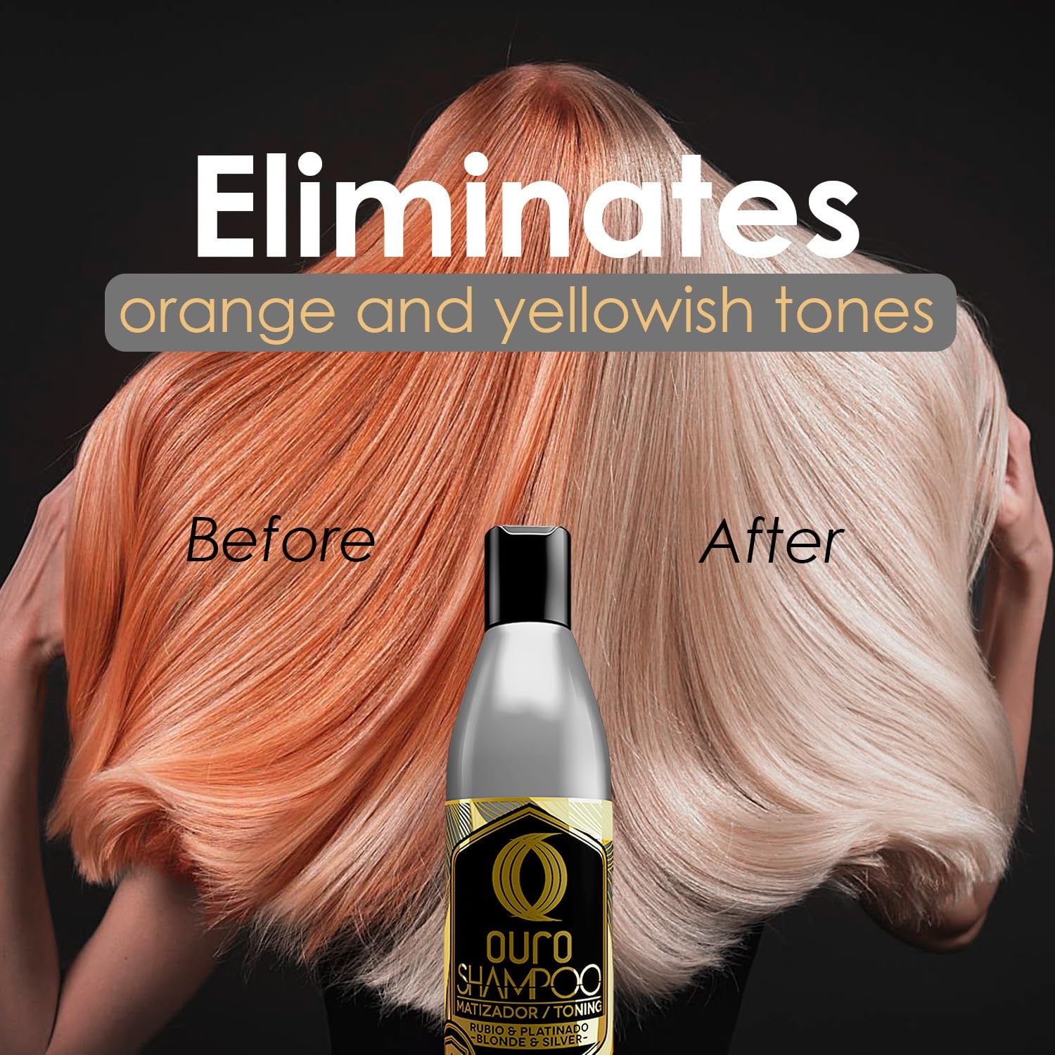 OURO Champú Tonificante, cabello iluminado gracias a proteínas y complejos botánicos.