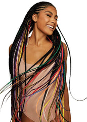 Outre X-pression 42-inch installed braid example demonstrates natural movement and lightweight wear.