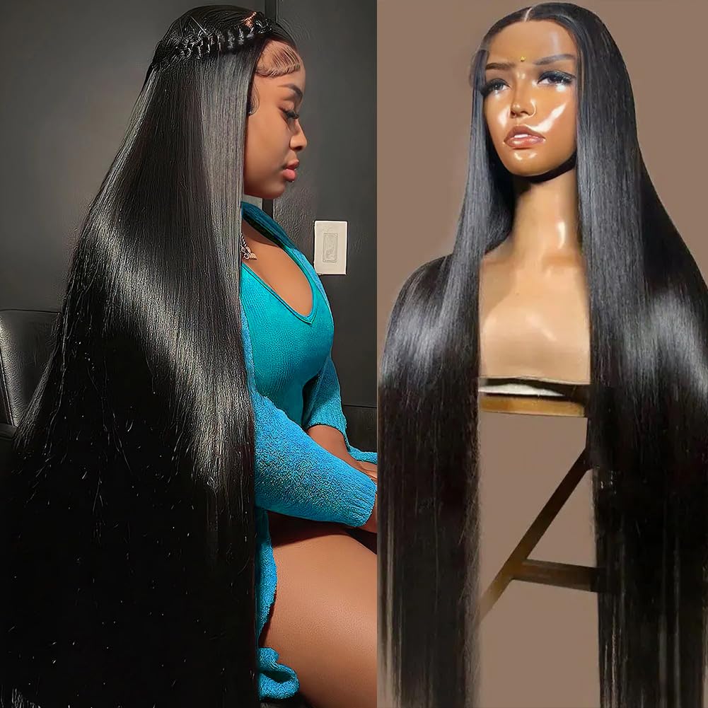 OWNROSE peruca frontal encaje 13x6 liso densidad 200 para un look natural