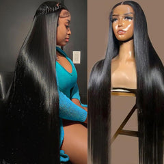 OWNROSE peruca frontal encaje 13x6 liso densidad 200 para un look natural