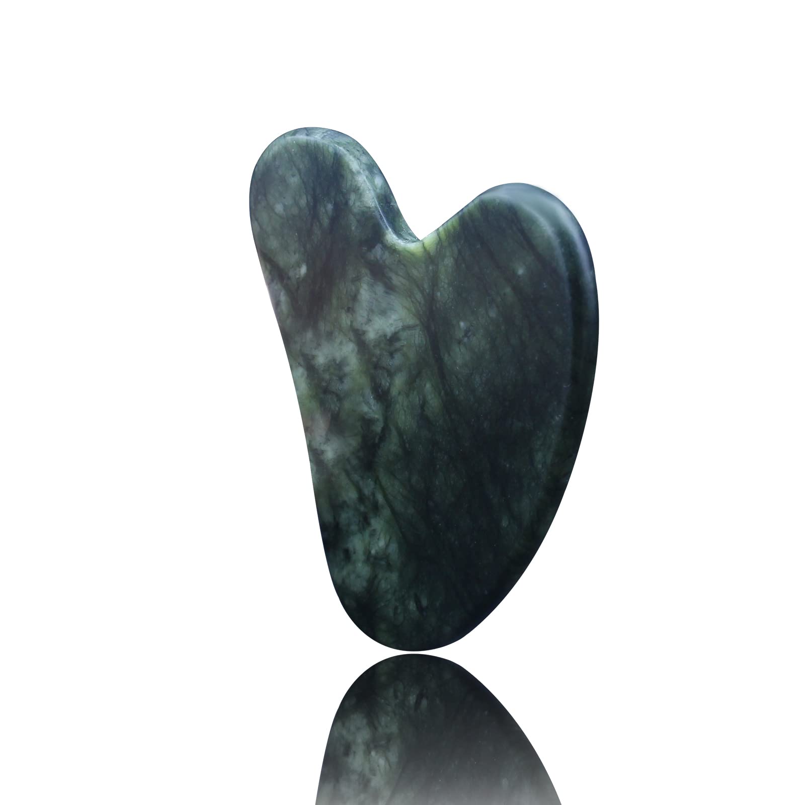 OXT Gua Sha, piedra jade oscura, para masaje facial suave.