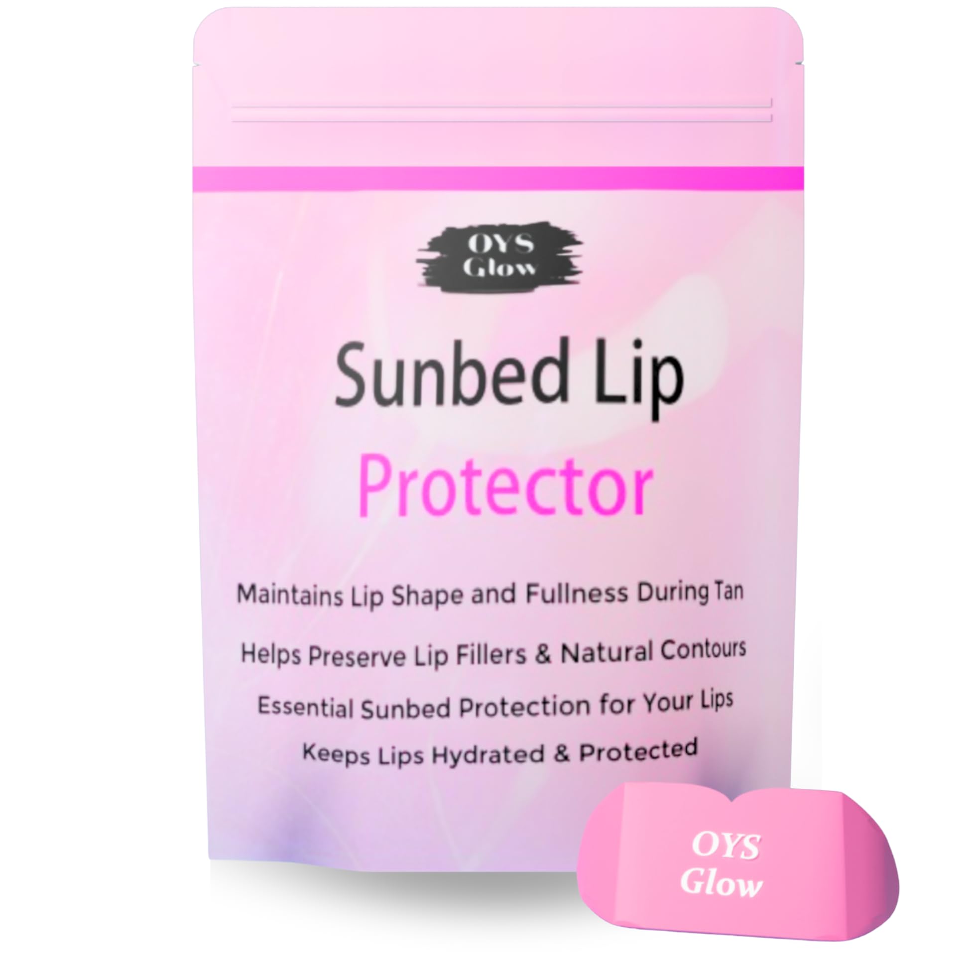 OYS GLOW cubre-labios para cabina de bronceado protegiendo los labios durante la sesión