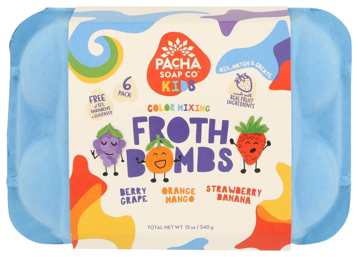 Bomba de espuma cambia-color de Pacha Soap Co para un baño divertido