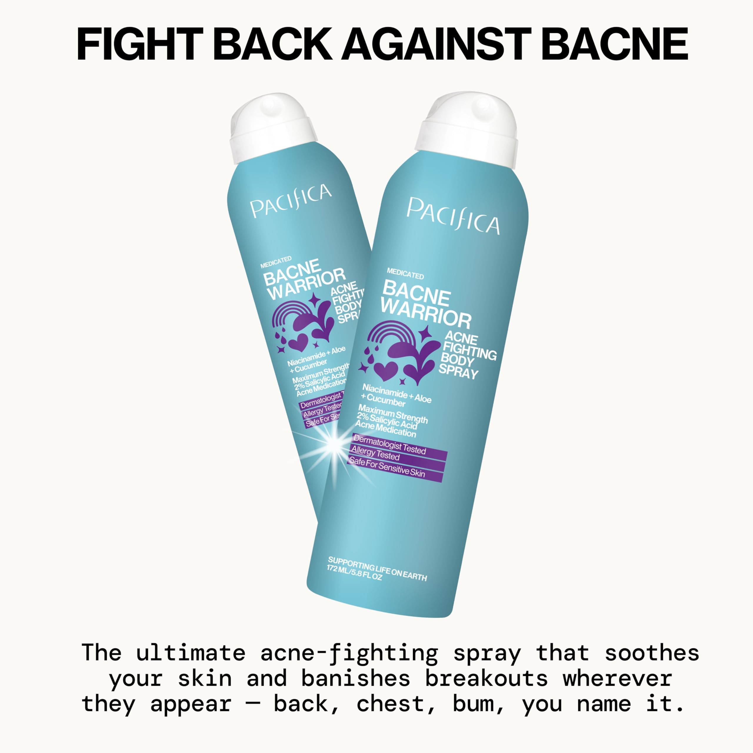 Pacifica Bacne Warrior ingredientes-niacinamida-aloe: cuidado calmante