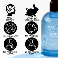 Pacifica Silver Moon almond note close-up emphasizes warm, comforting aroma.