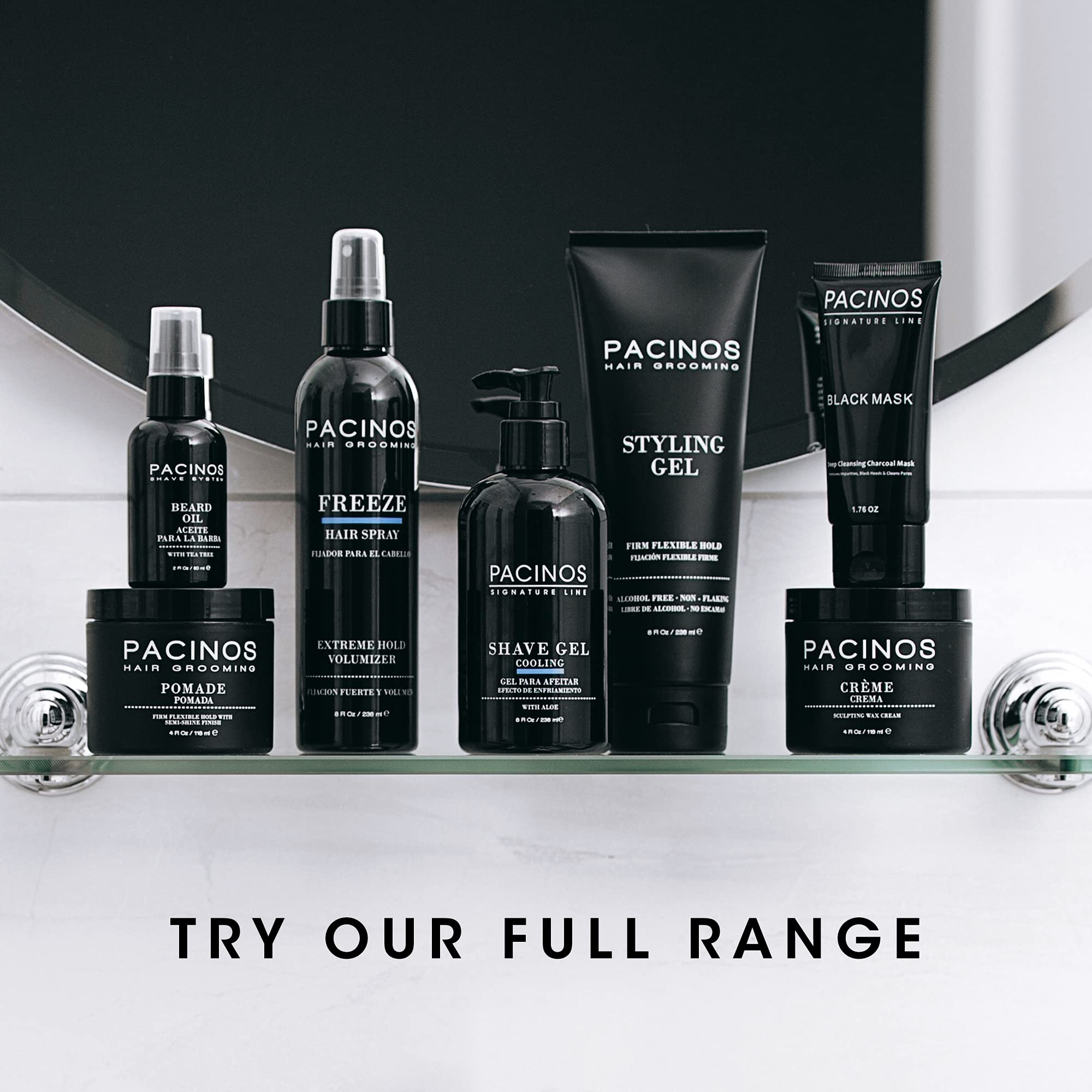 Pacinos Sleek packaging highlighting signature line quality.