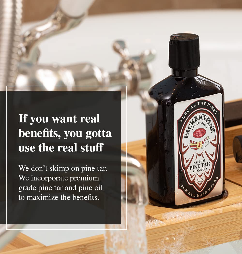 Packer's Pine Tar Shampoo, etiqueta: información clara sobre ingredientes naturales
