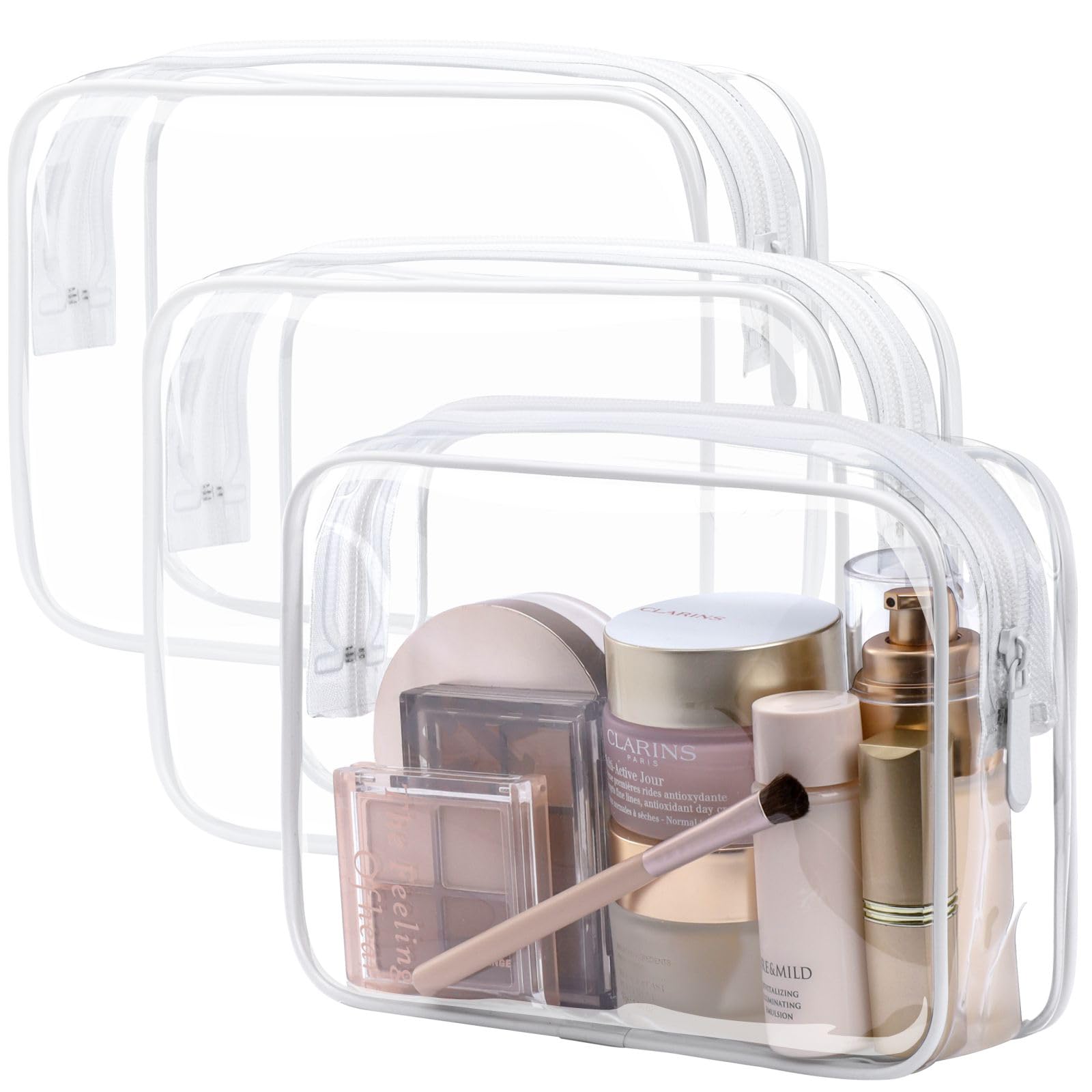 PACKISM bolsa de aseo transparente, TSA aprobada, ideal para viajes ordenados.