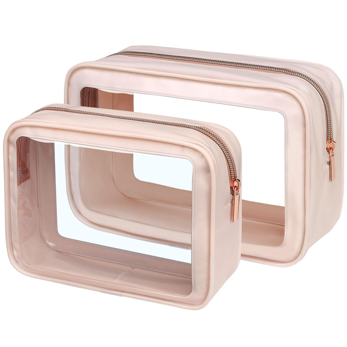 PACKISM bolsa transparente grande para maquillaje, ideal para viajar y organizar cosméticos.