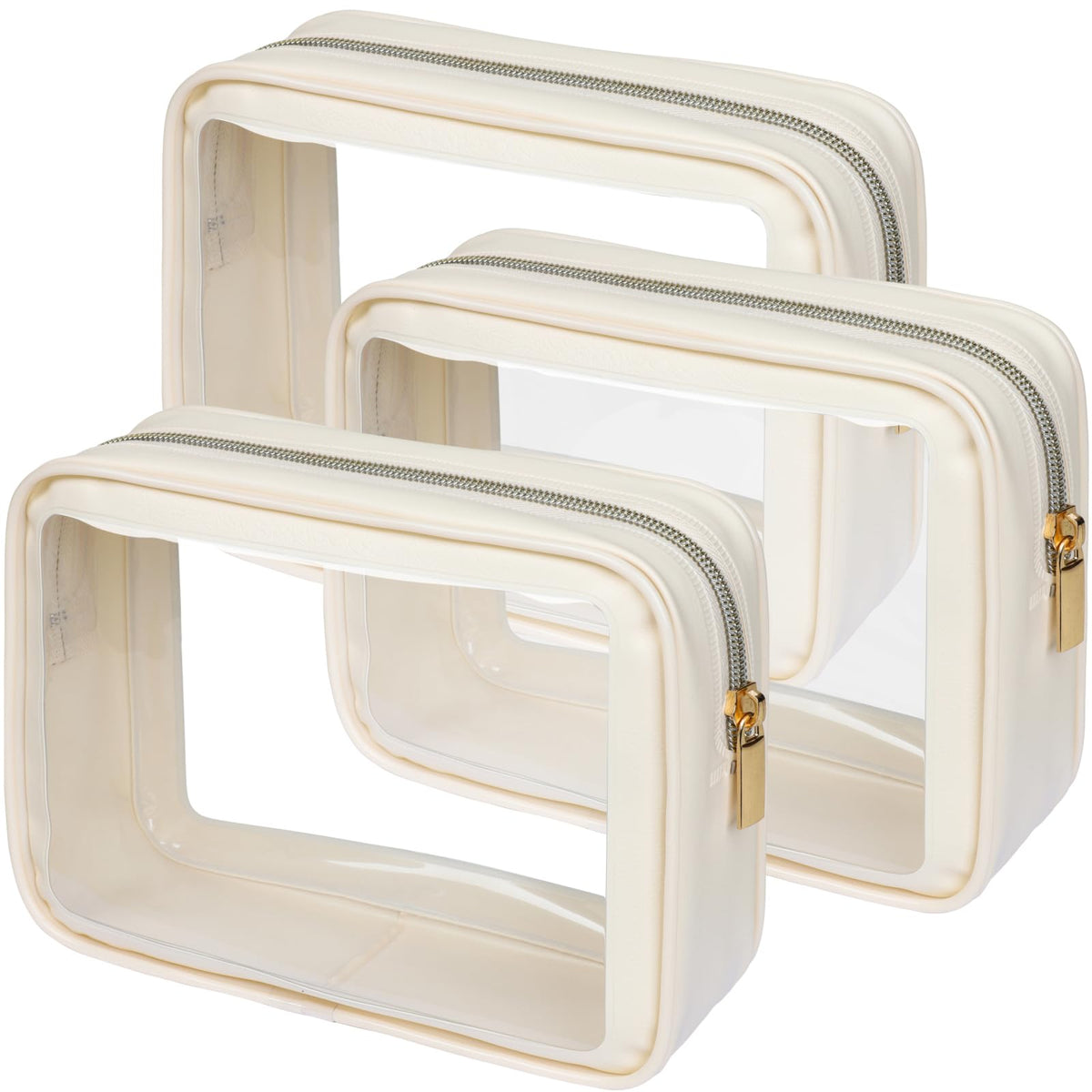 Packism bolsa transparente mediana para maquillaje, ideal para viajes y pasar el control de seguridad