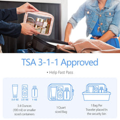 PACKISM bolsa transparente mediana para artículos esenciales en cabina.