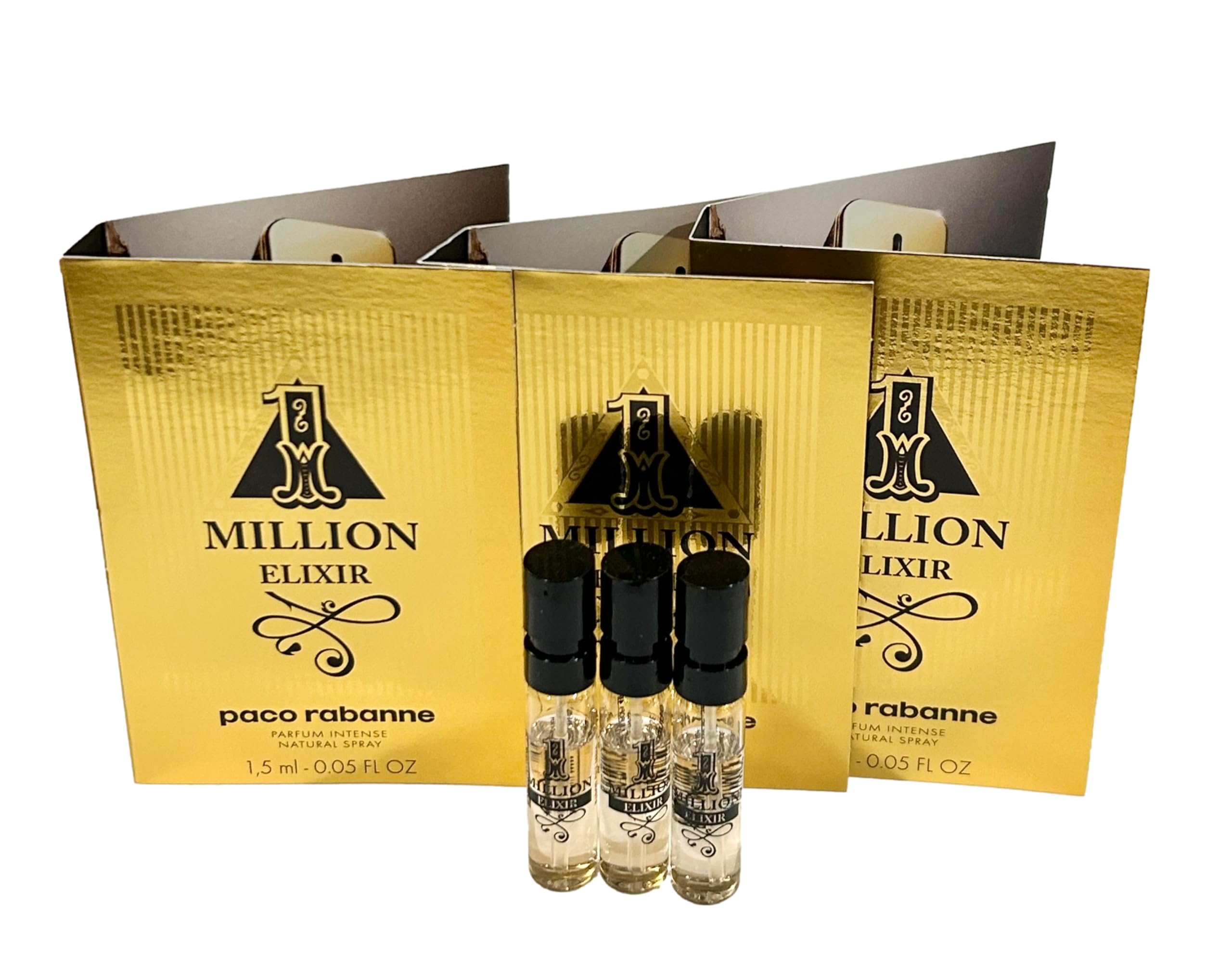 Paco Rabanne 1 Million Elixir Intense en botella mini, perfecto para viaje ligero.