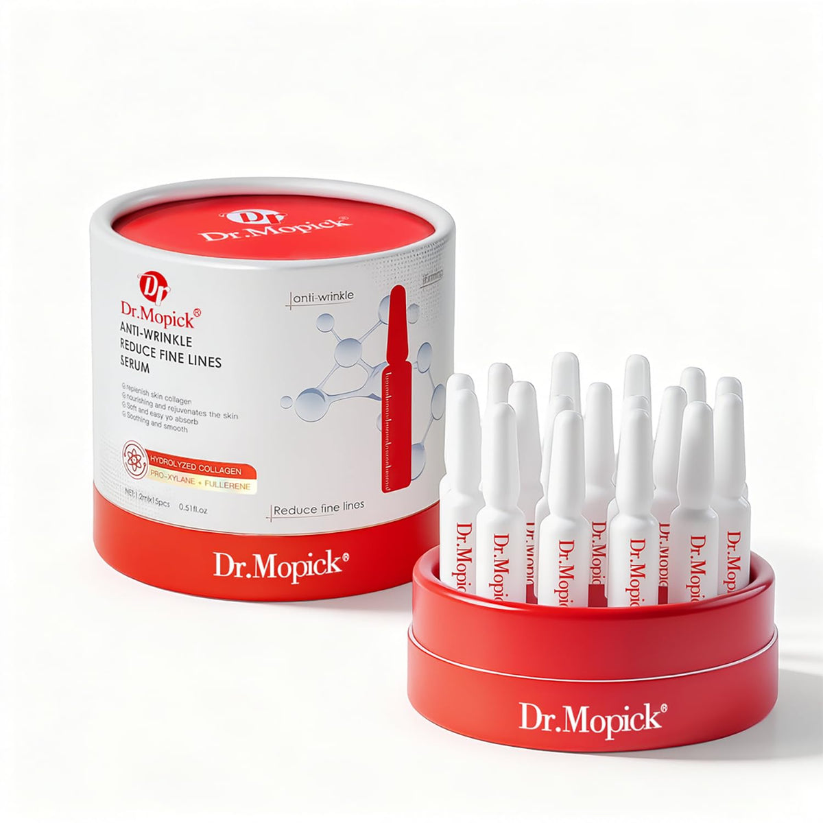Padoro Dr.Mopick Serum antienvejecimiento en botella para piel radiante.