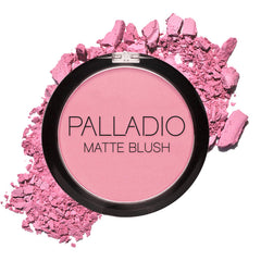 Palladio Matte Blush Berry Pink en aplicación mejillas para un color natural suave