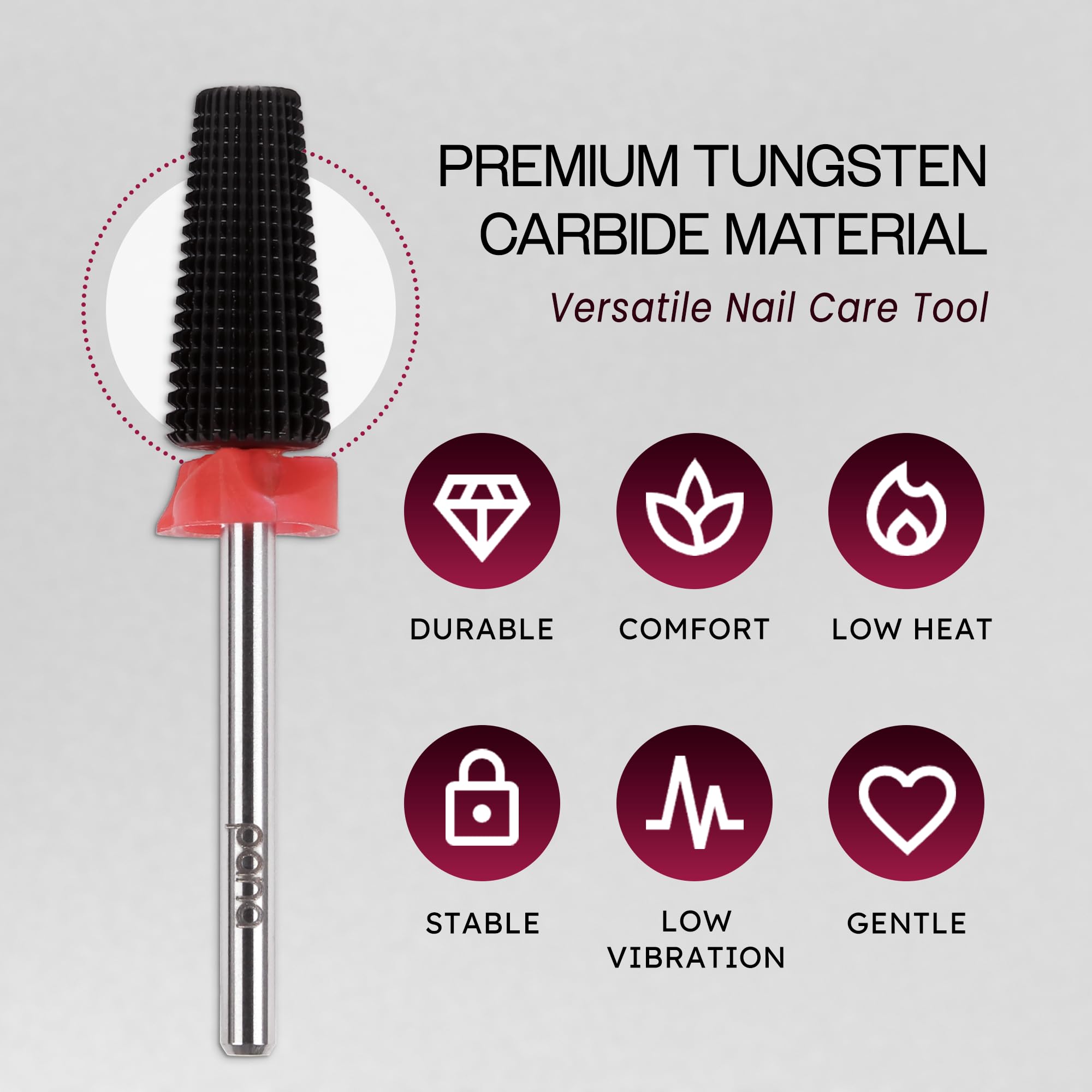 PANA Nail Carbide 5en1 bit para gel duro, perfil seguro