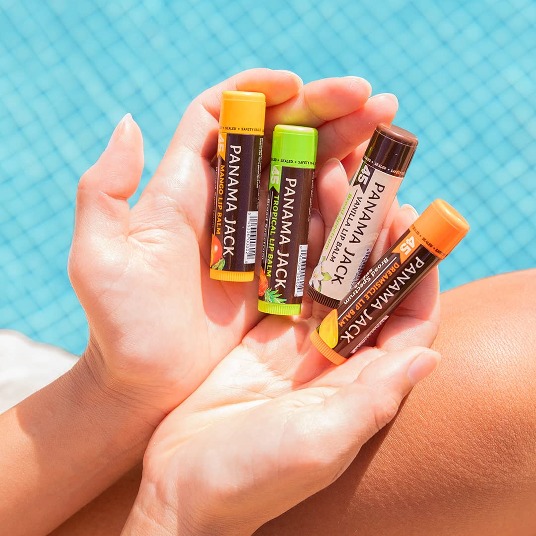 Panama Jack SPF 45 lip balm compact-pack is ideal for travel.