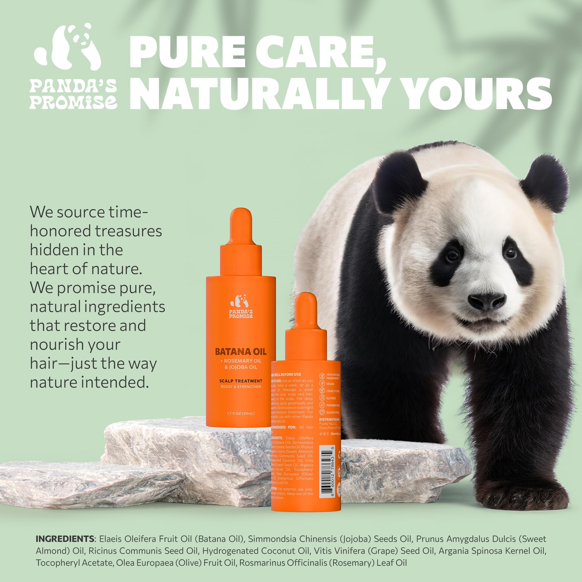 Panda's Promise Batana Oil - usos múltiples para cabello, pre-lavado y leave-in.