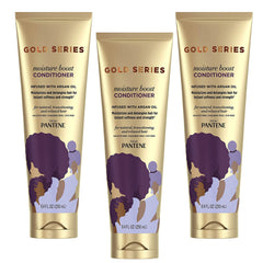 Pantene Gold Series, acondicionador Humectación Boost, bote visible para hidratación del cabello.