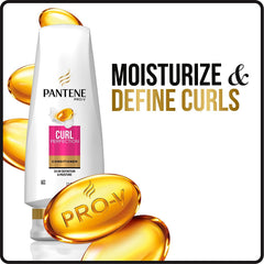 Acondicionador Pantene Pro-V para rizos, definición de rizos y suavidad.